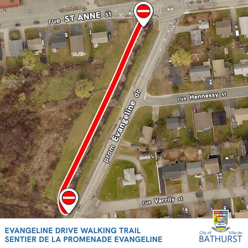 Walking trail closure — Evangeline drive