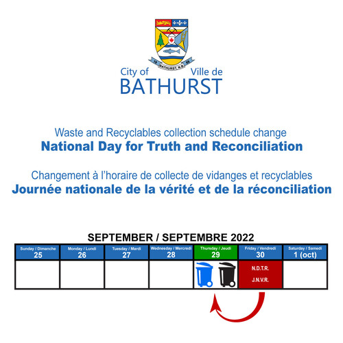 Waste & recyclables collection schedule change - September 30, 2022