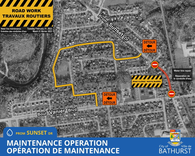 NOTICE OF ROAD CLOSURE - SUNSET DRIVE