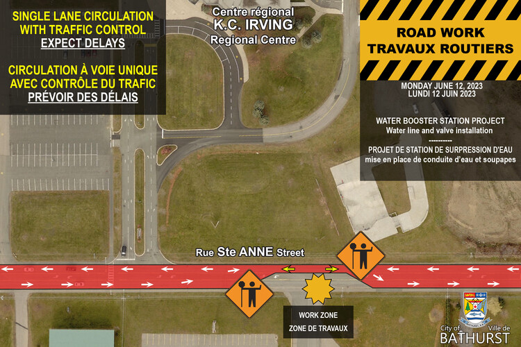 AVIS DE TRAVAUX SUR LE SYSTMÈME DE DISTRIBUTION D’EAU – RUE STE ANNE