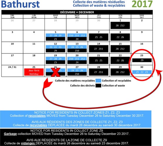 AVIS DE CHANGEMENT À L’HORAIRE DE COLLECTE DE VIDANGES ET RECYCLABLES