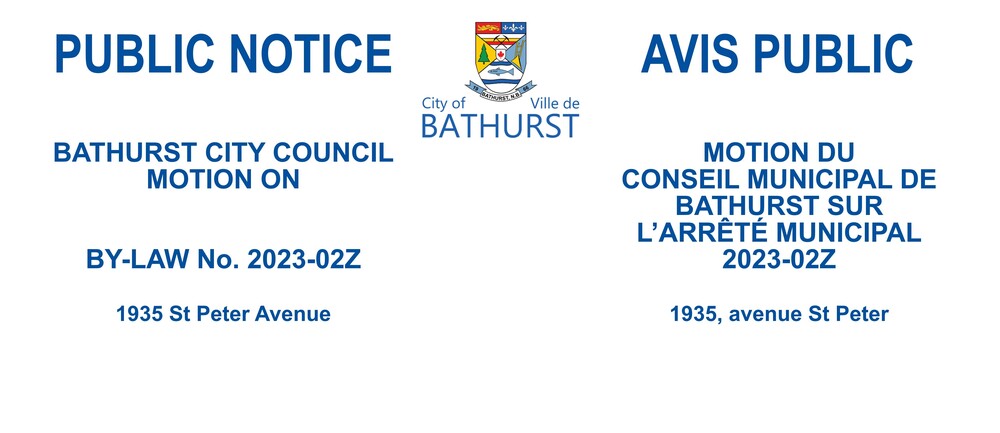 PUBLIC NOTICE - COUNCIL MOTION ON BY-LAW No. 2023-02Z - 1935 St Peter Avenue