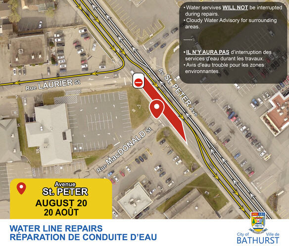 AVIS DE RÉPARATION DE CONDUITE D'EAU – AVENUE ST. PETER