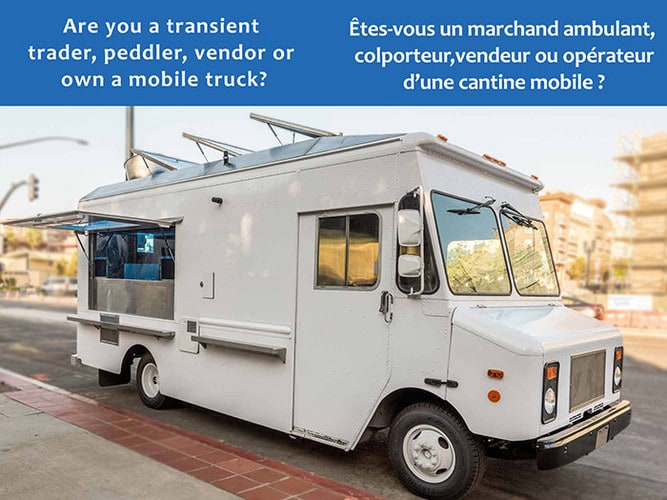 Êtes-vous un marchand ambulant, colporteur, vendeur ou opérateur d’une cantine mobile ? 