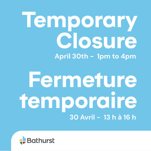 Temporary closure — April 30, 1 p.m. to 4 p.m.