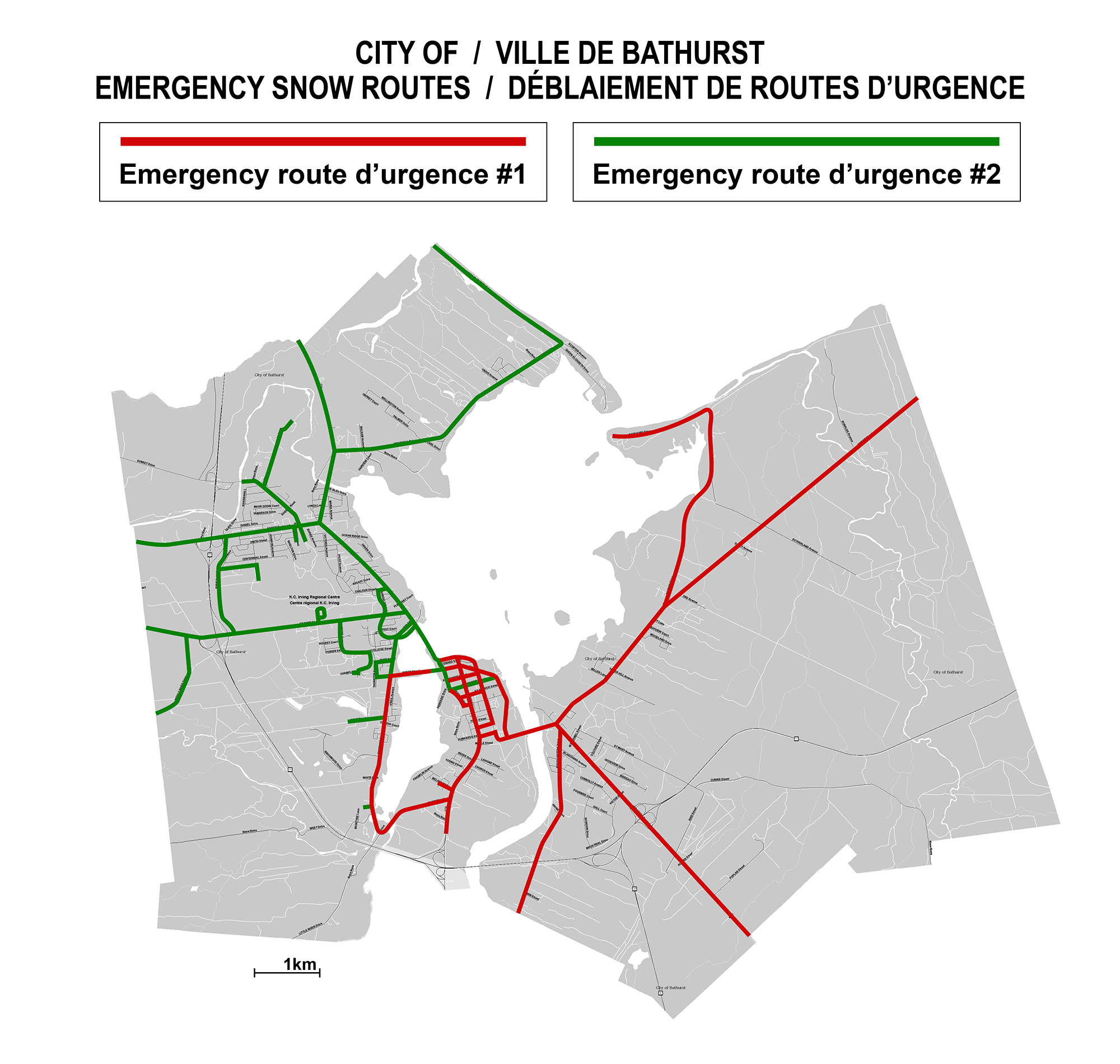 City of Bathurst Snow Removal Map